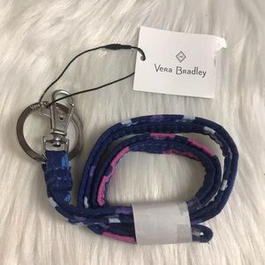 Vera Bradley Blue and Pink Keychain Lanyard
